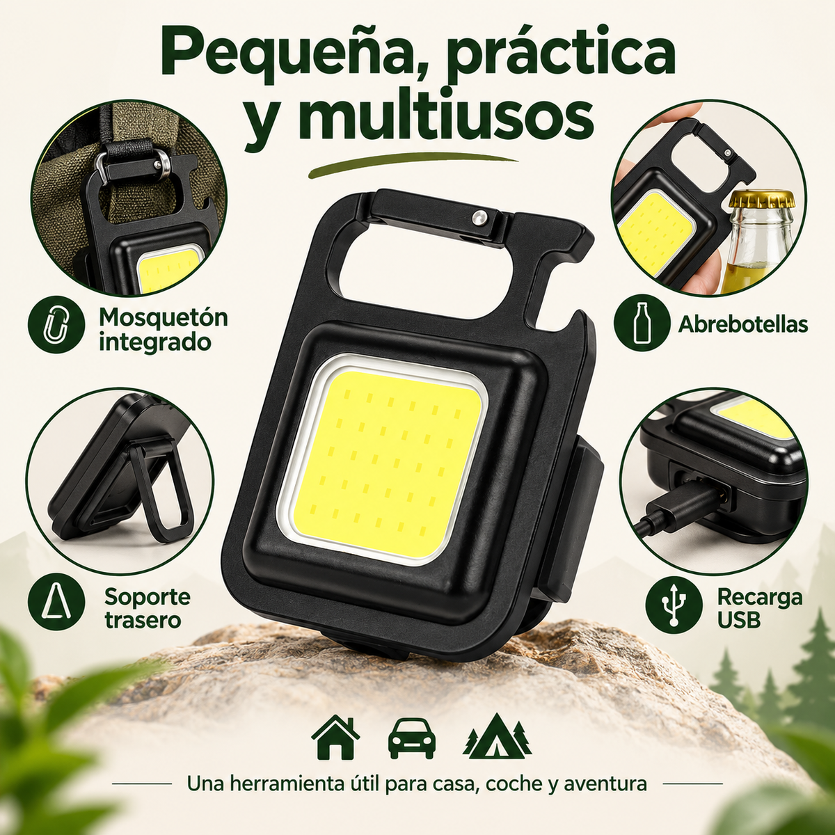 Linterna mini multiuso